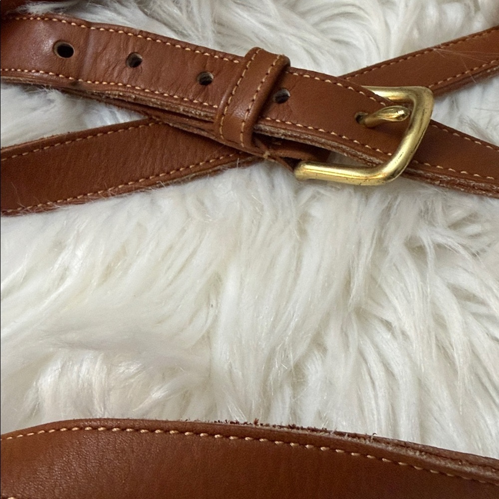 RARE Vintage Coach Saddle Bag Tan Leather Crossbody Bag - Picture 9 of 9